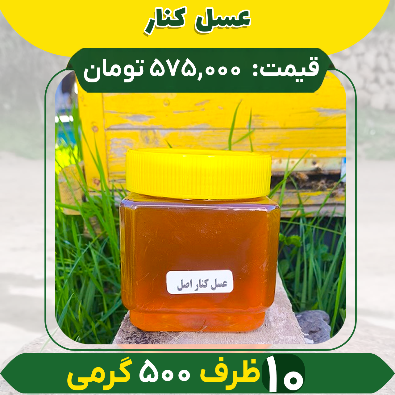 کنار عسل کنار اصل (10 ظرف نیم کیلویی) - تصویر 1